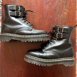 Dr Martens 1460 combat boots double buckle Women’s 6 Men’s 5 zip closure